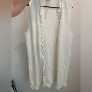 Cream cardigan with open front